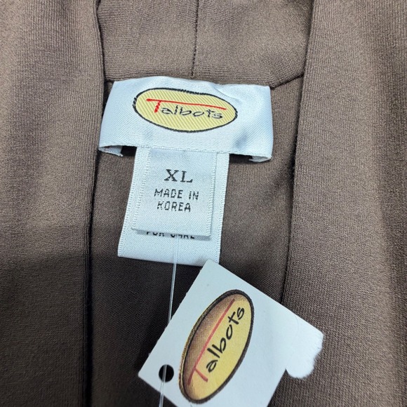 Talbots Sleeveless Mock Neck Top XL Brown Rayon Spandex NWT Vintage Korea - Picture 3 of 6